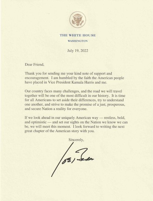 Joseph Biden autograph